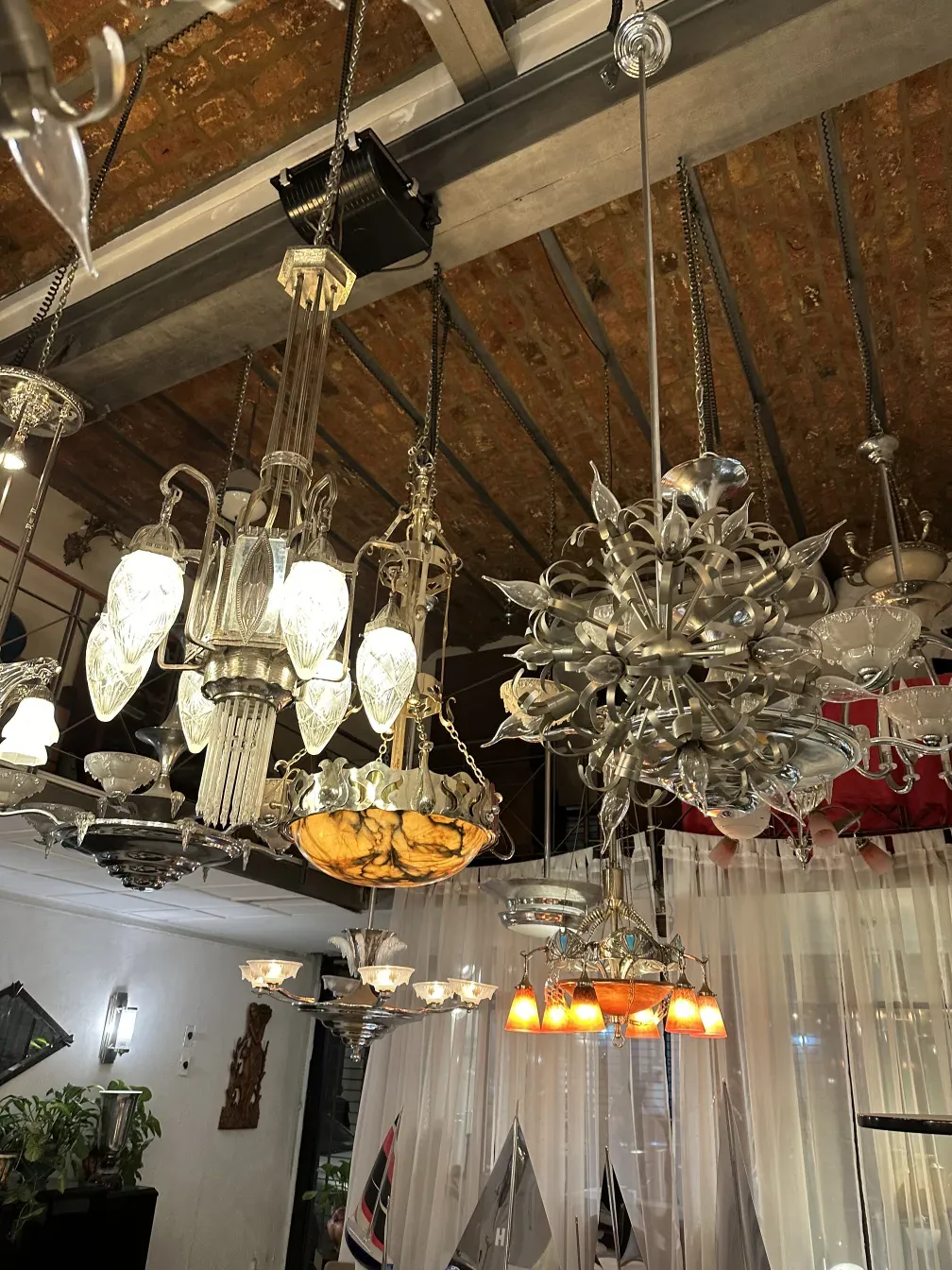 Antique hanging lamp with elegant design in modern setting