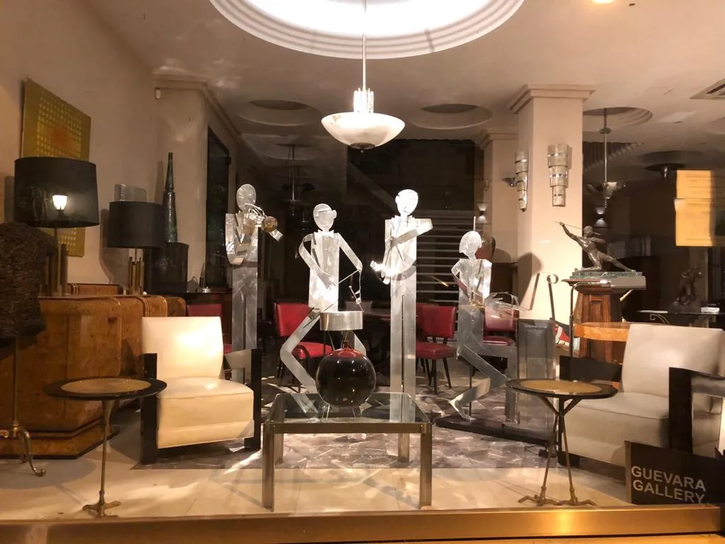 Antique hanging lamp with unique design in gallery