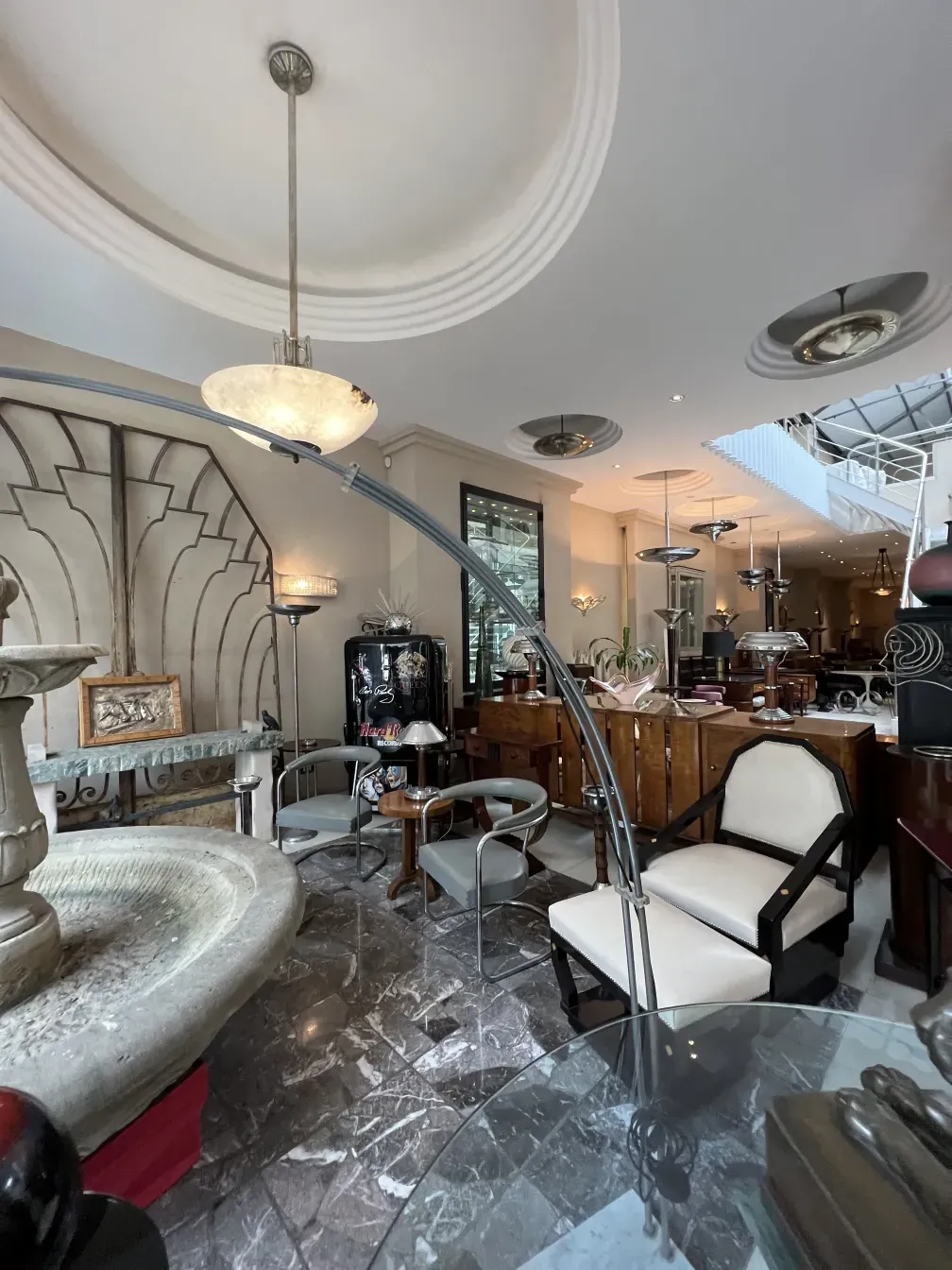 Antique hanging lamp with elegant design in a cozy setting.