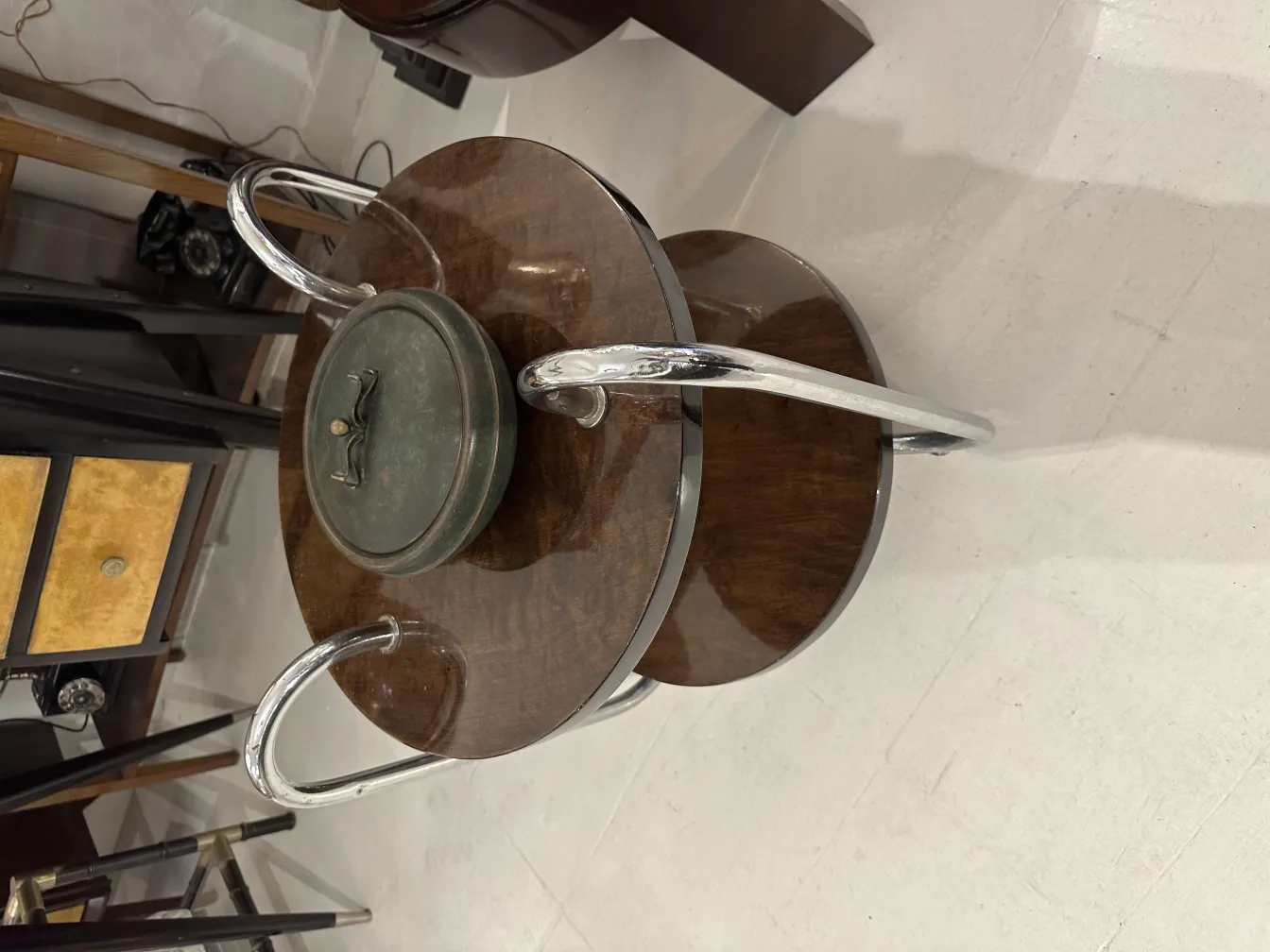 Antique box with lid in an antiques setting