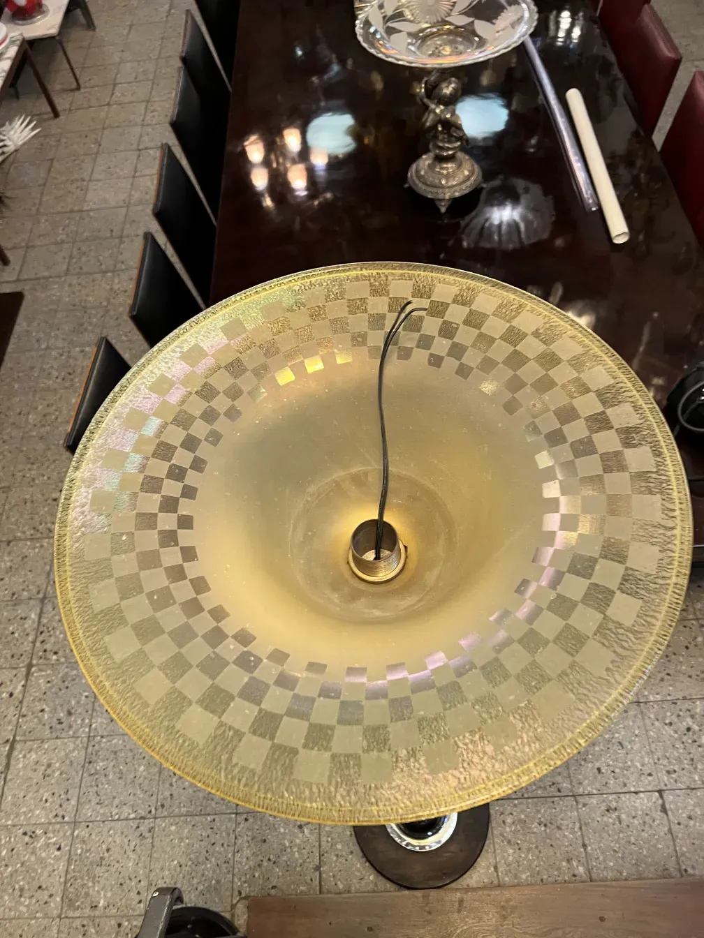 античный торшер wmf с декоративным плафоном