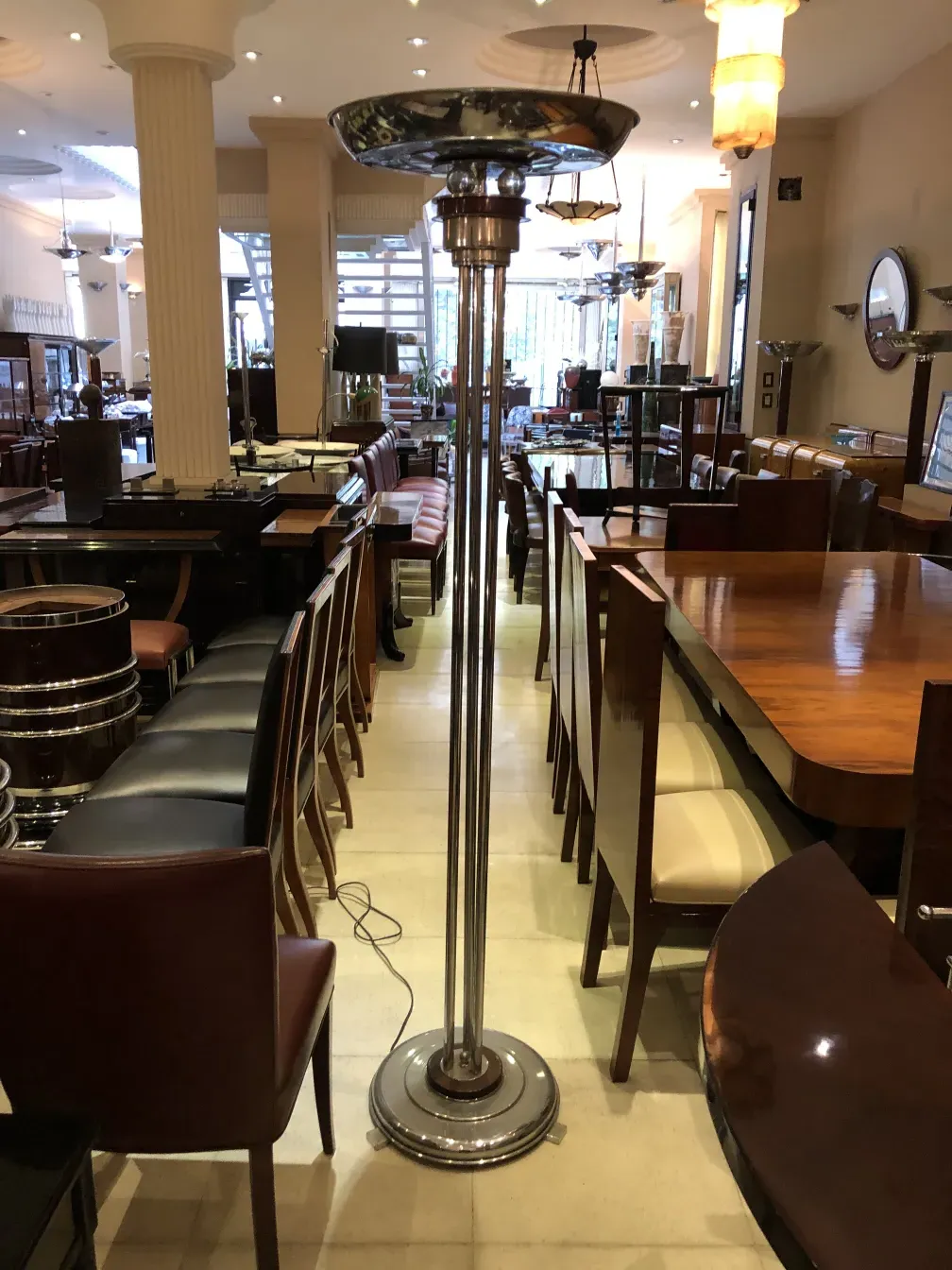 две антикварные торшеры в умеренной обстановке