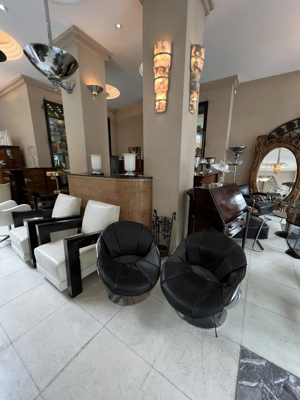 two antique hanging lamps in an elegant setting