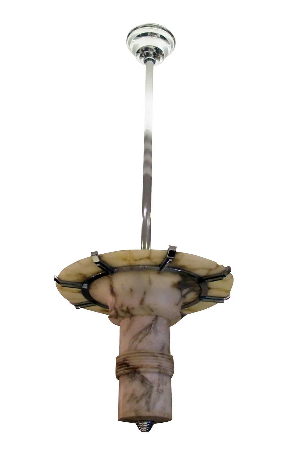 two antique hanging lamps featuring elegant designs and unique details