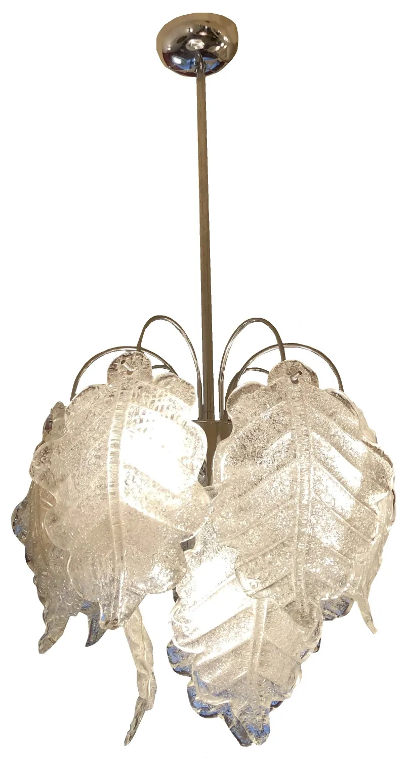 2 antique hanging lamps with a bright leaf design