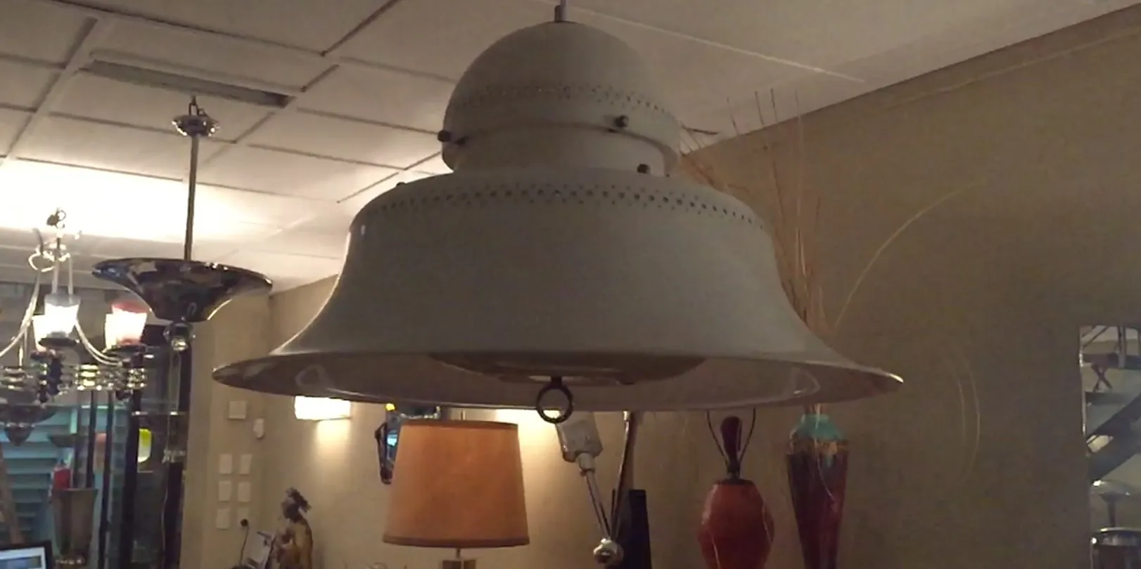 Antique hanging lamps in a warm environment