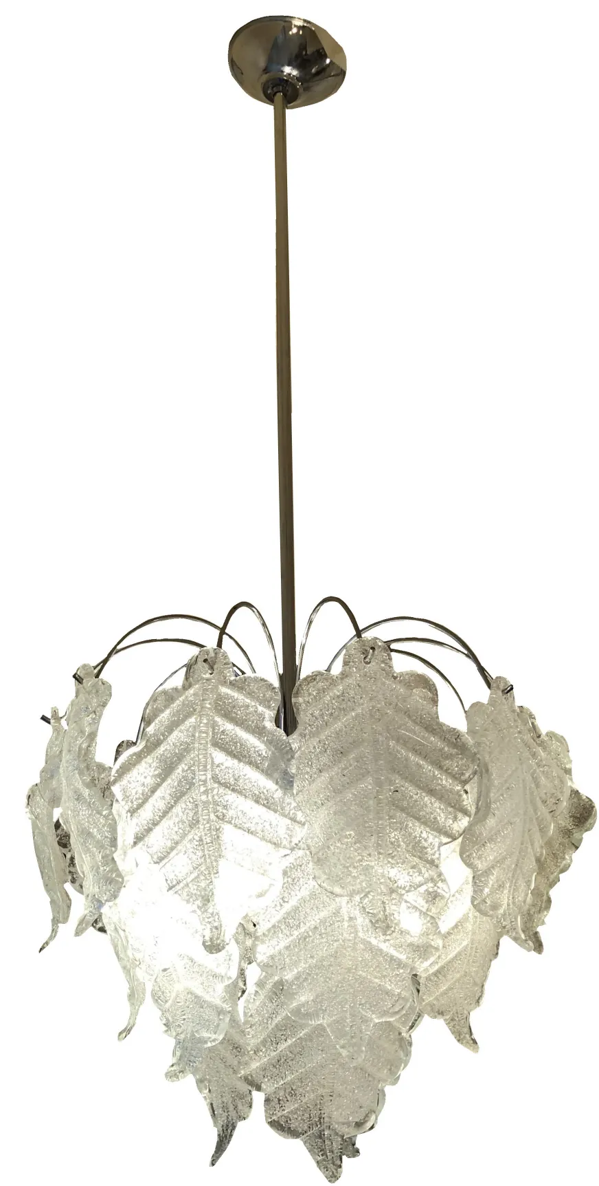two hanging lamps shaped like leaves, antique style, warm lighting