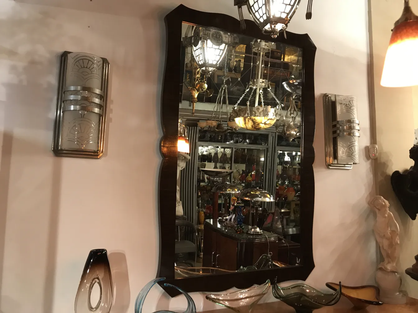 antique mirror in a retro decor setting