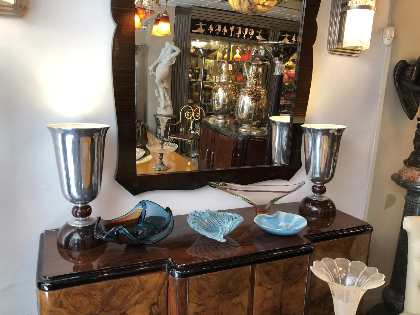 antique wall mirror with decorative details