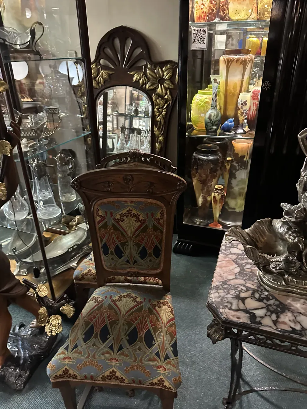 antique decorative mirror with ornate frame