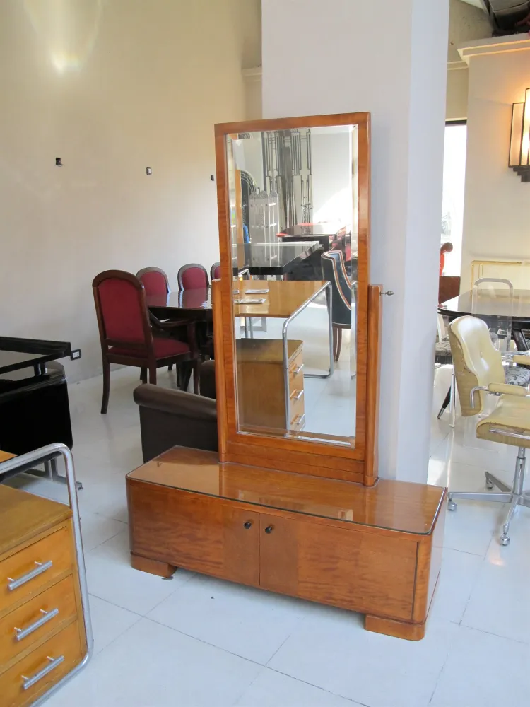 antique mirror with classic design and integrated furniture in elegant setting