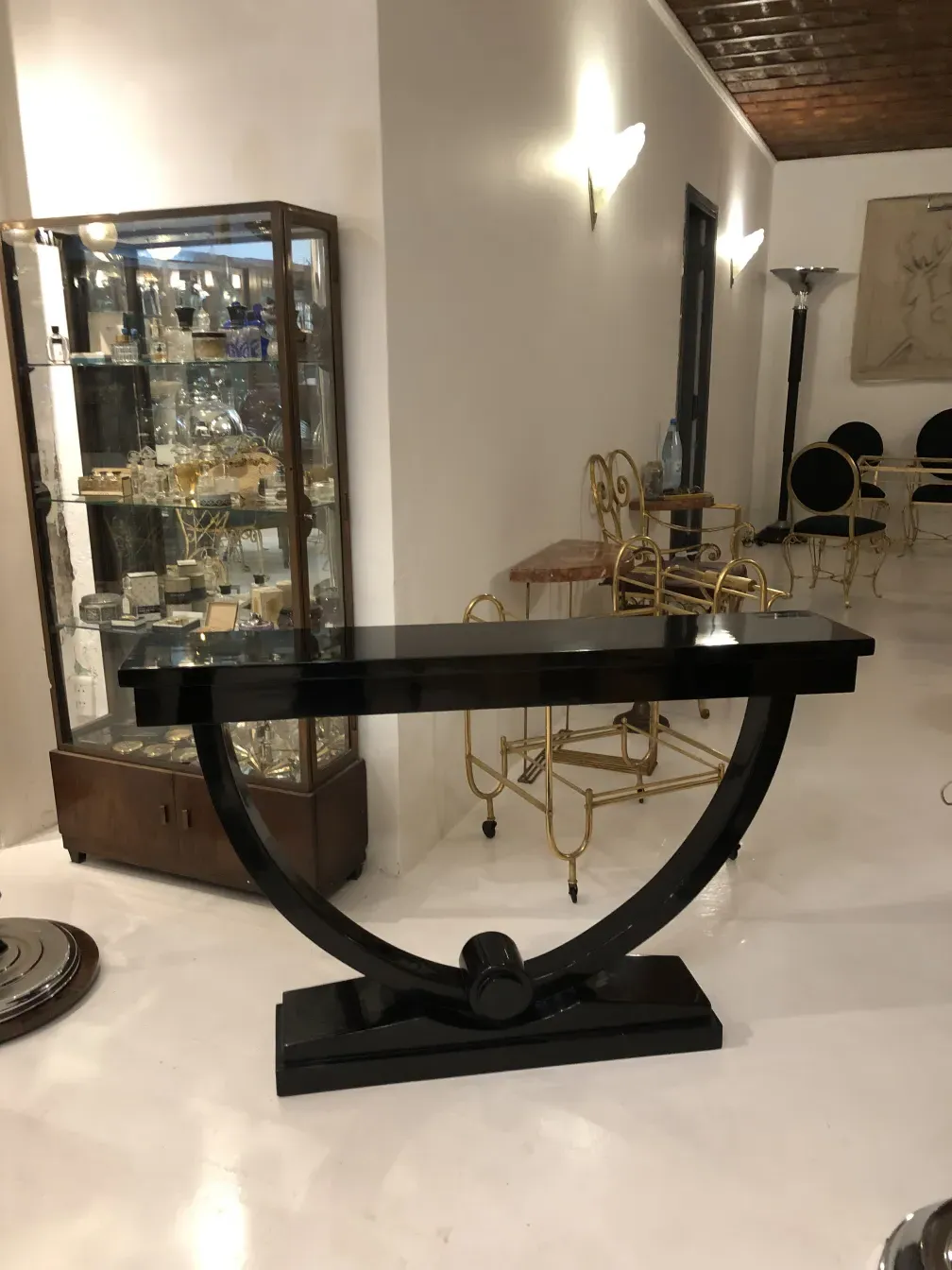 Antique console with elegant design, classic setting