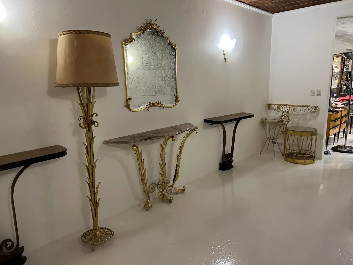 elegant antique console with decorative details