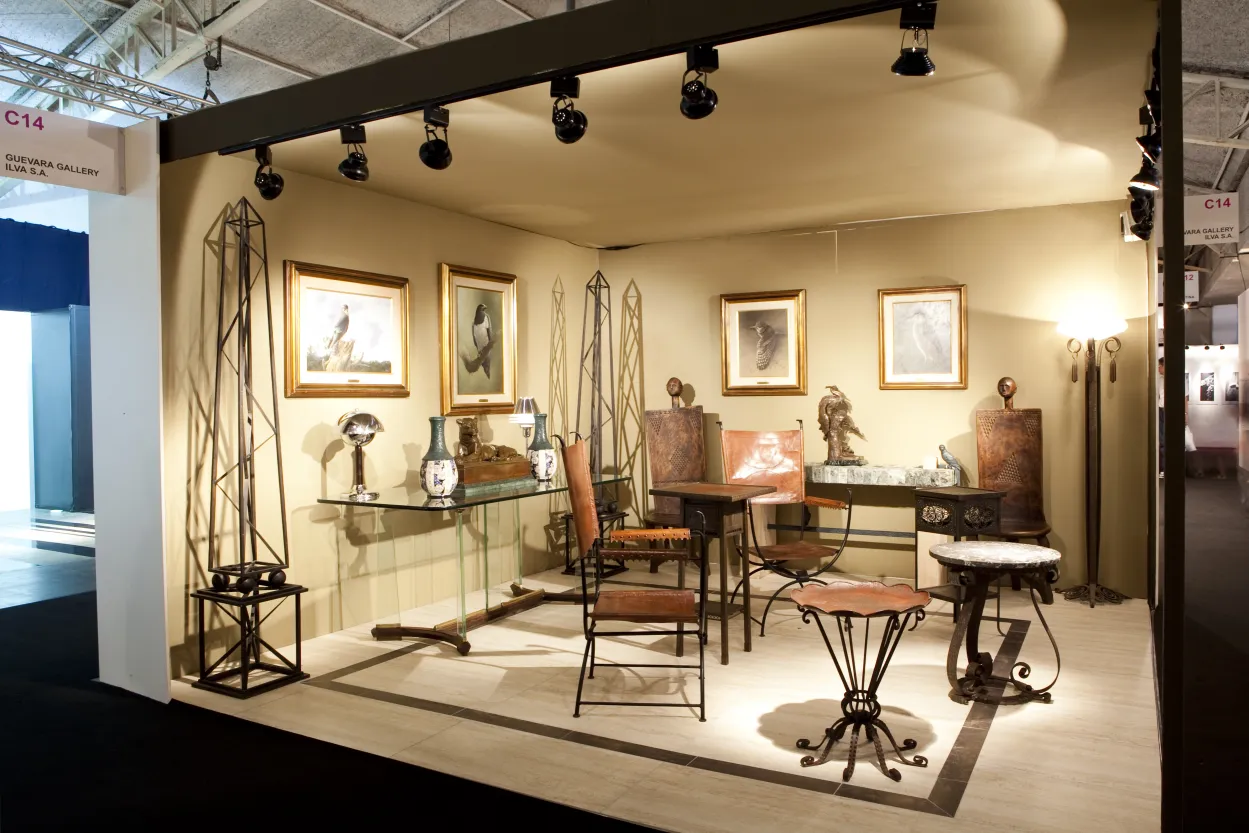 vintage decorative console showcased with frames