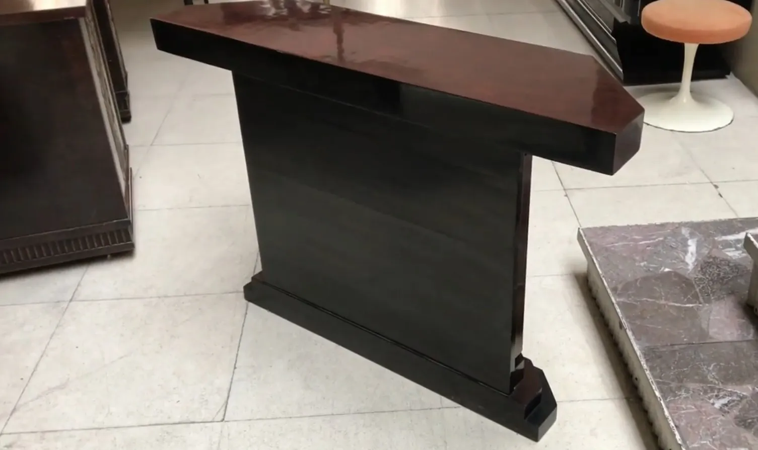 stylish antique console table in a cozy setting