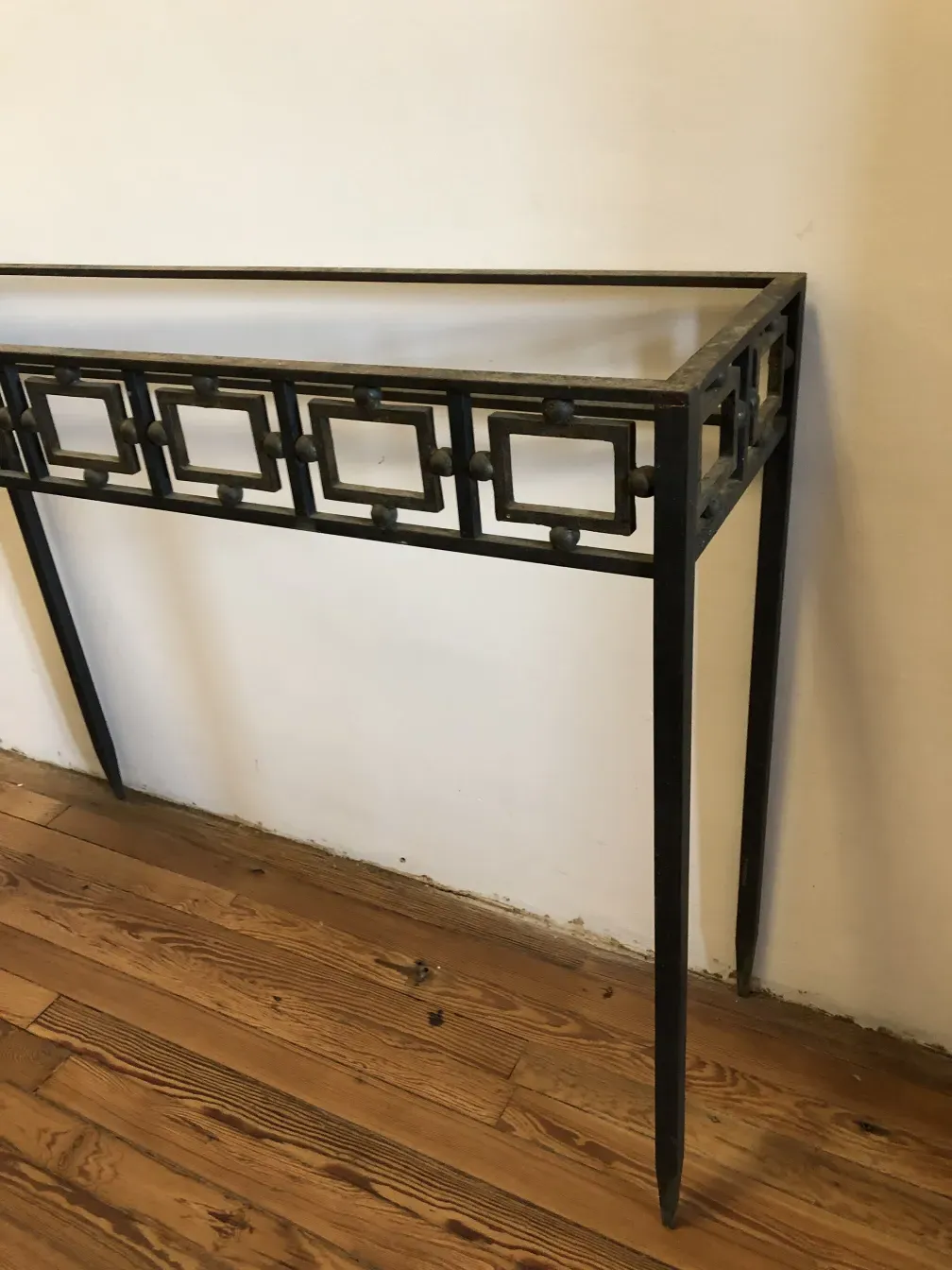 two antique consoles featuring decorative design and unique shape