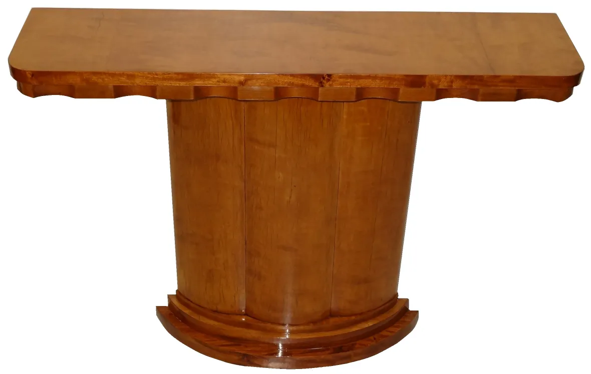 two antique consoles with an elegant curved design