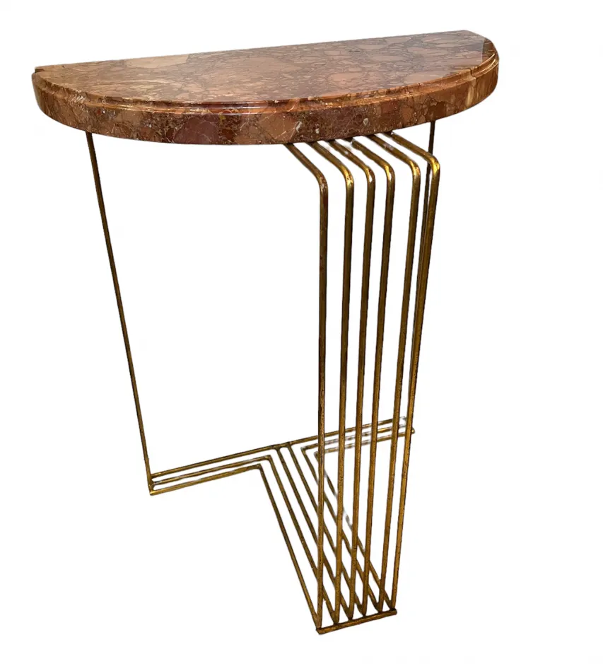 side view of two antique consoles with attractive design and slim legs