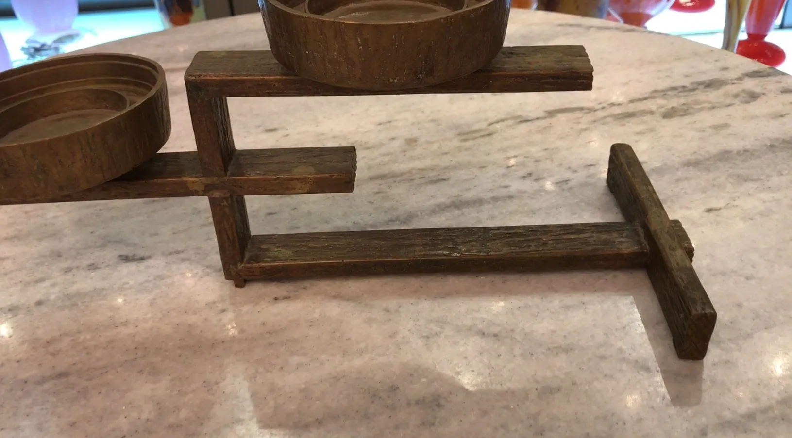 antique candelabra with unique design and stand