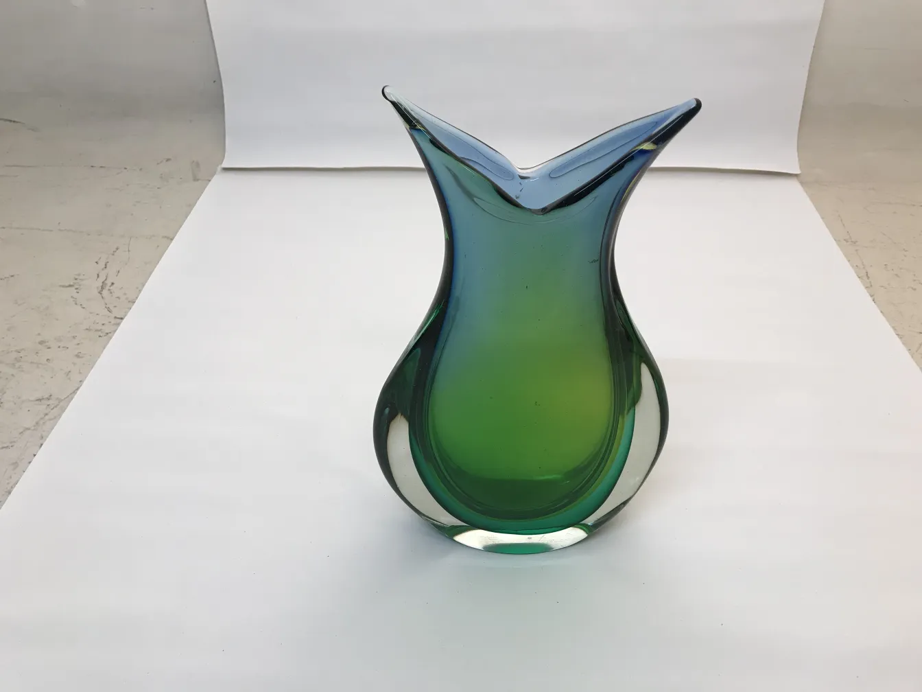 antique murano vase with elegant shape and vibrant colors