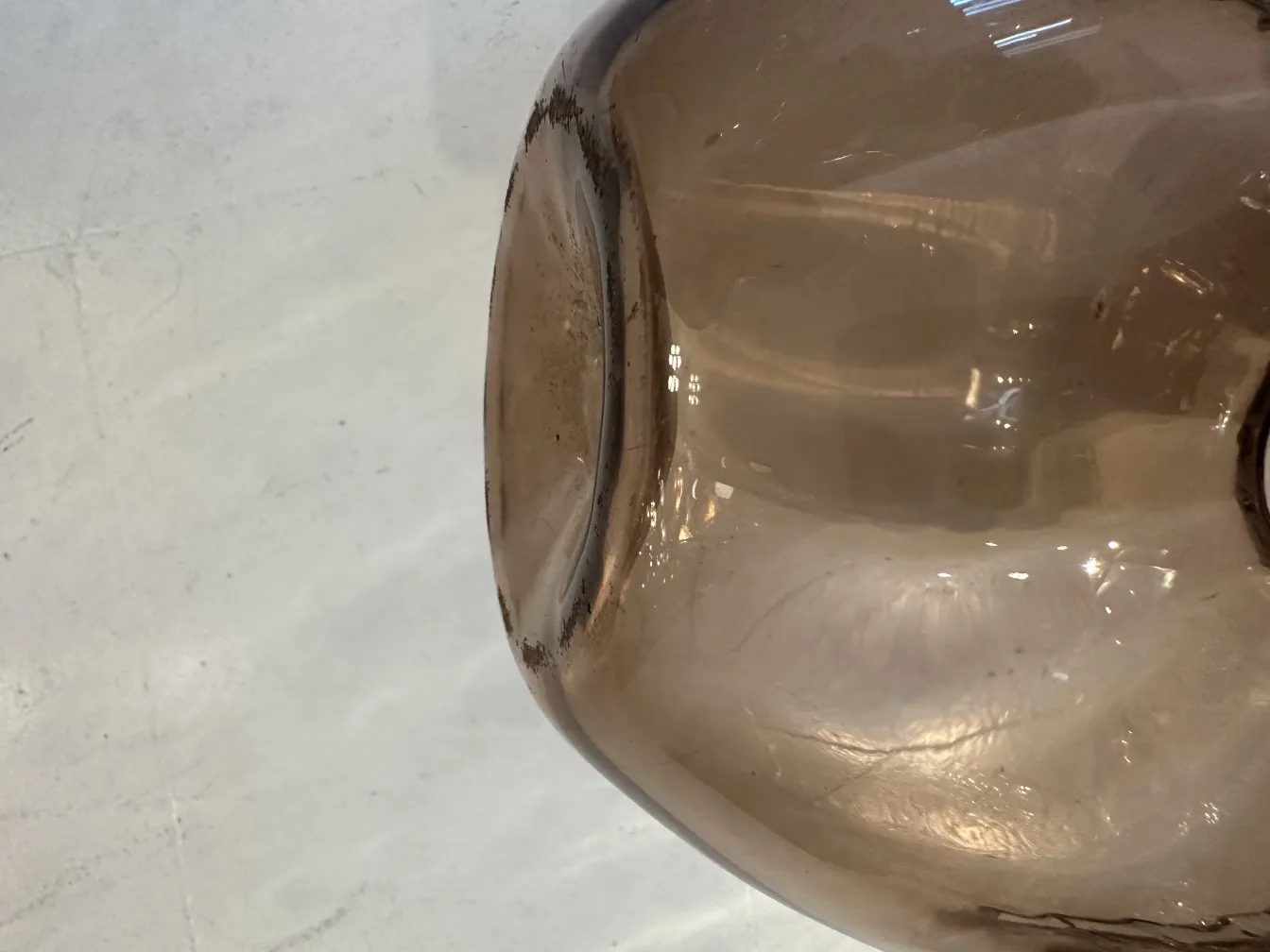 antique murano vase oval in brown color, beautifully designed