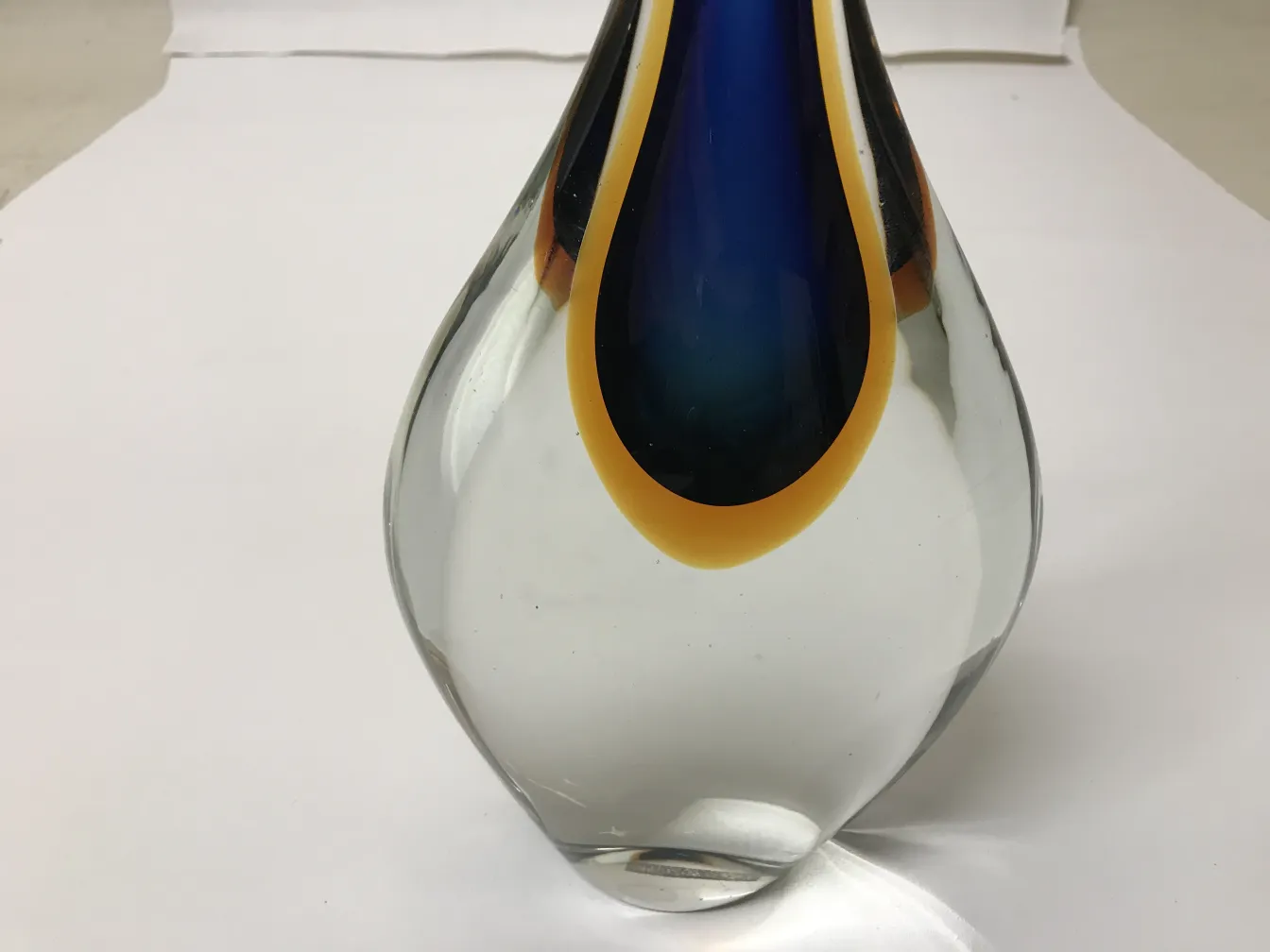 antique murano vase with vibrant drop shape colors