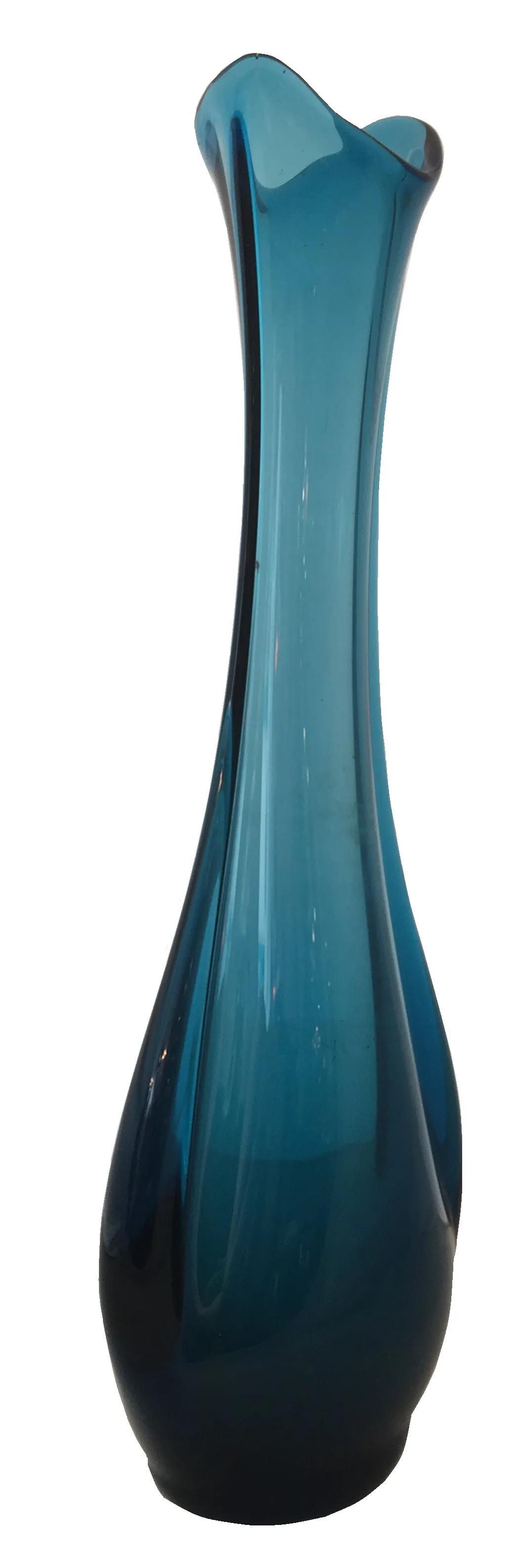 antique murano vase in deep blue, elegant shape
