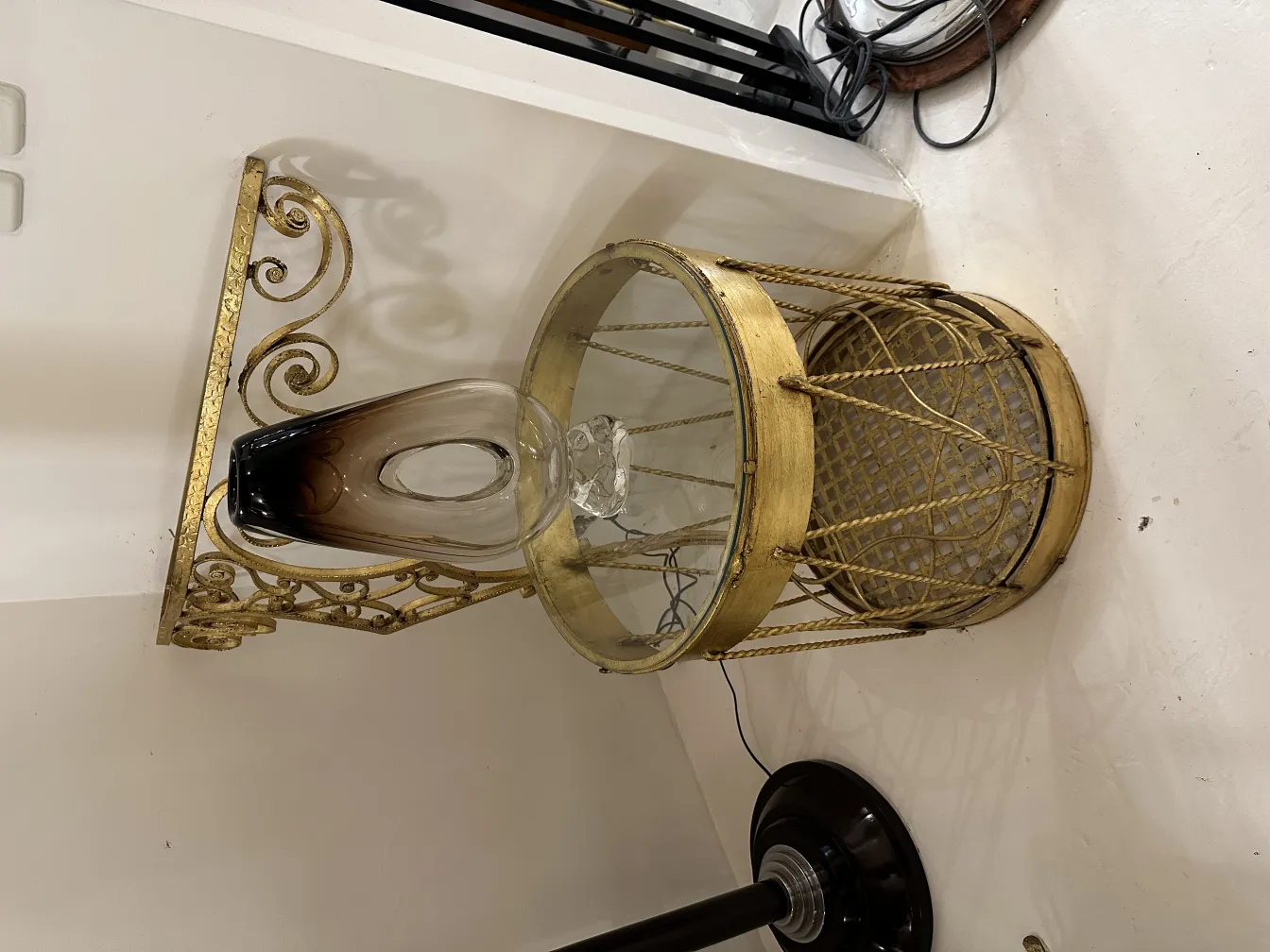 elegant murano vase in an antique setting