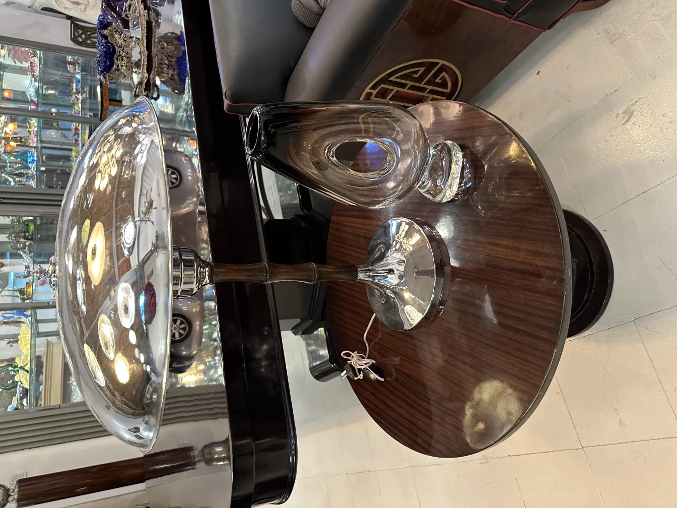 Antique Murano vase on a table, decorative and elegant