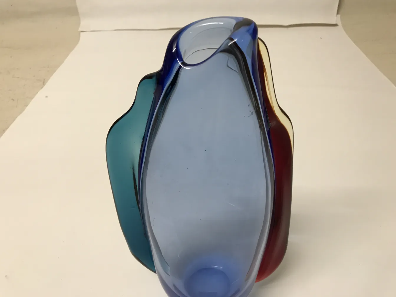 antique murano vase with vibrant colors and elegant shape