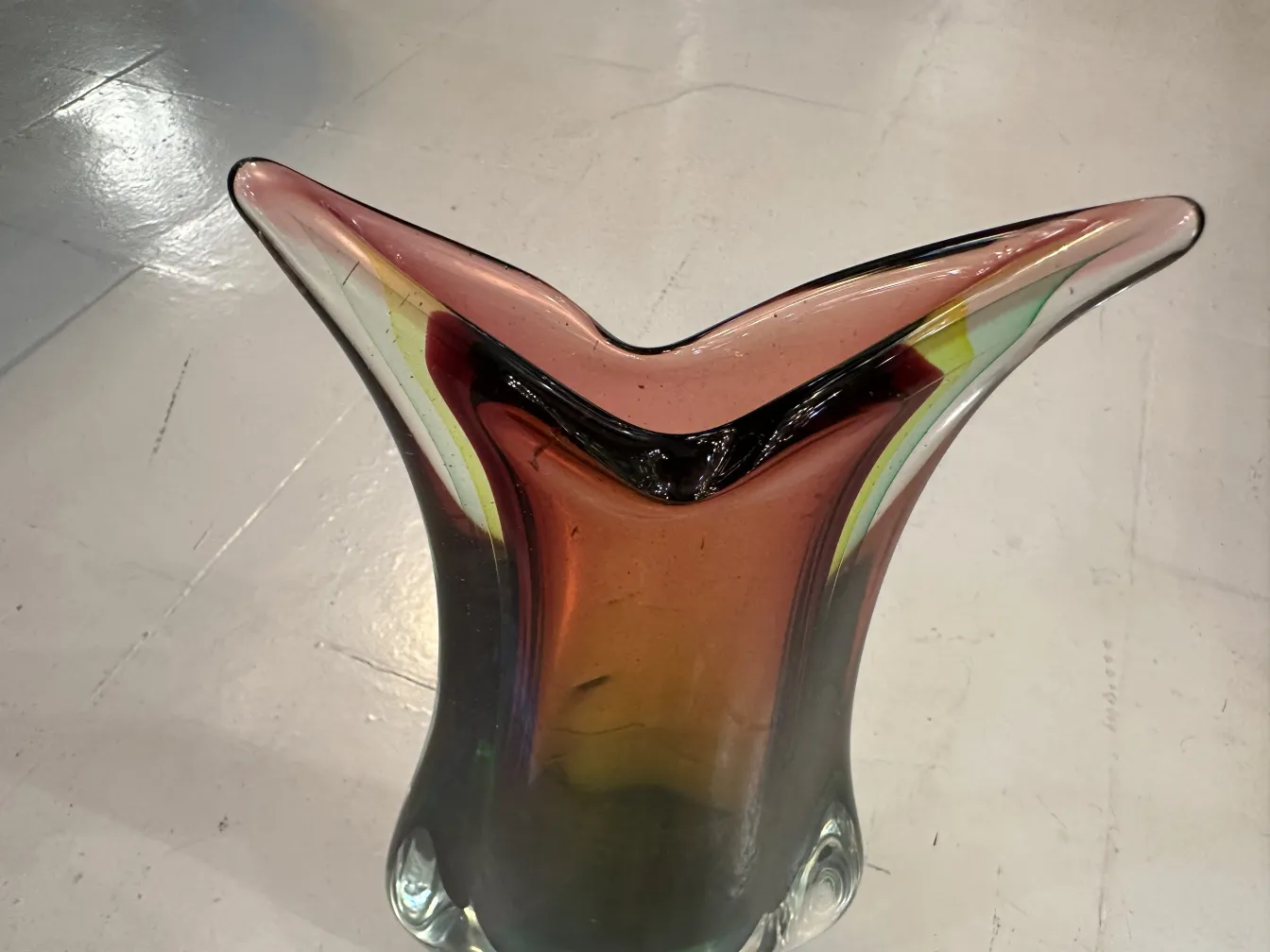 antique murano vase with colorful design, elegant and stylish