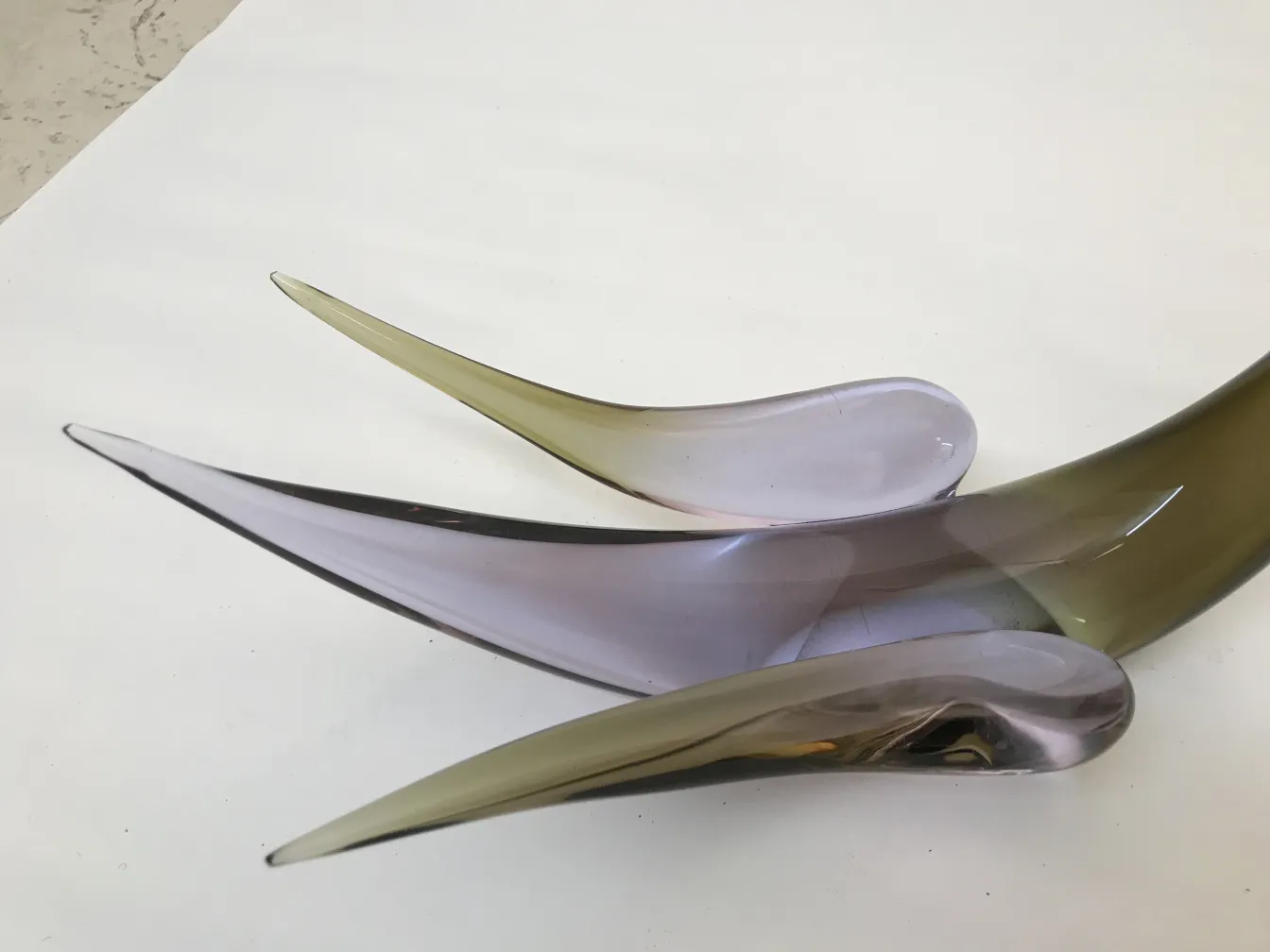 antique murano sculpture with elegant lines and soft colors