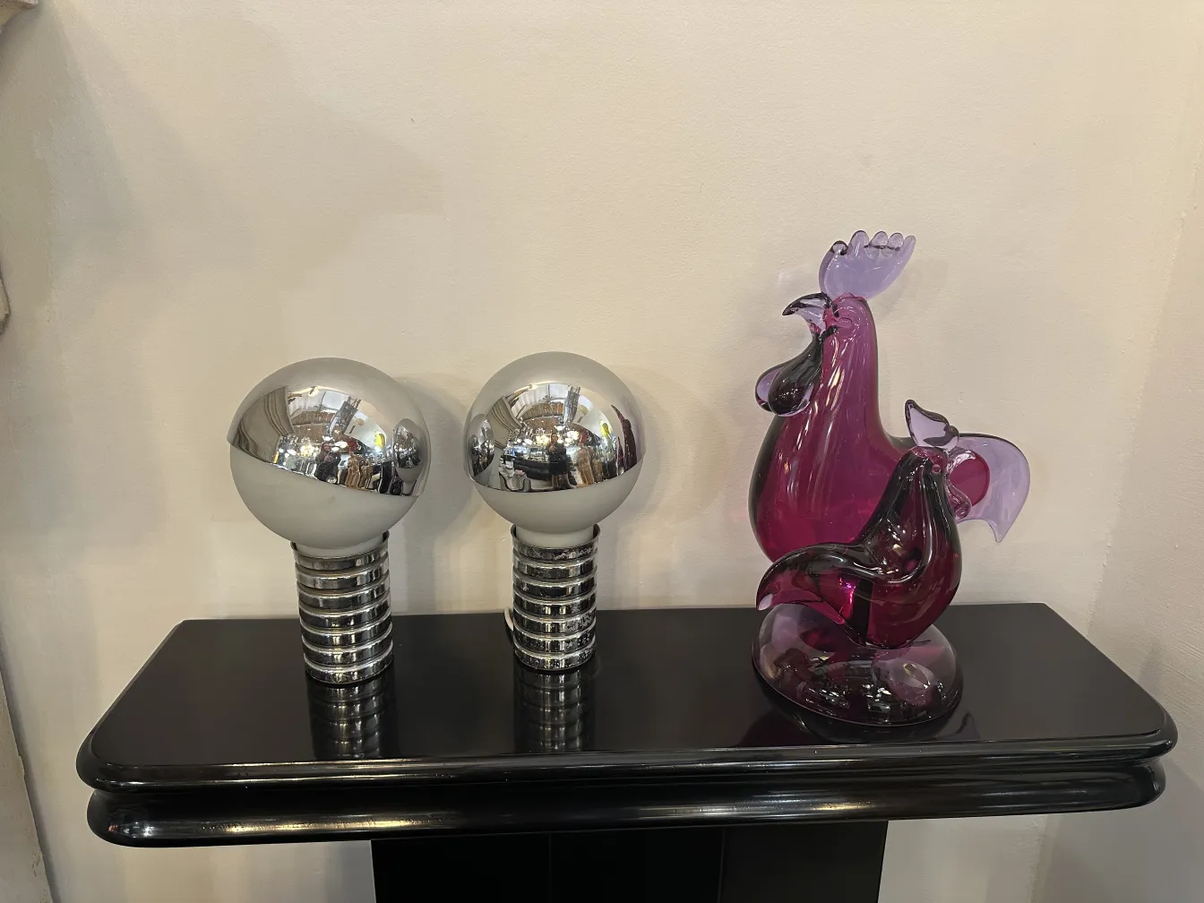 Antique Murano sculpture in vibrant colors with figures