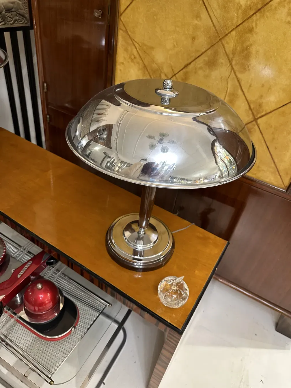 antique murano sculpture with elegant design, silver base