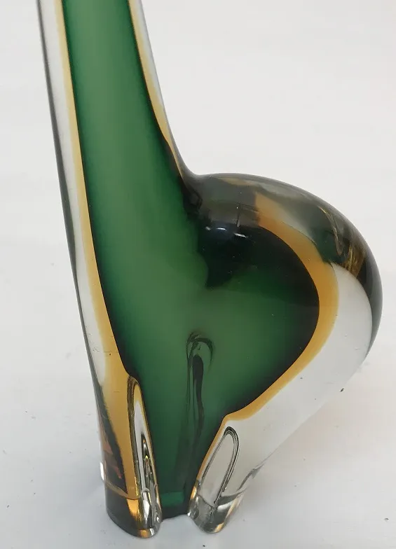 elegant-shaped antique murano sculpture in green colors