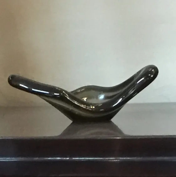 Antique Murano glass with wavy shape, decorative