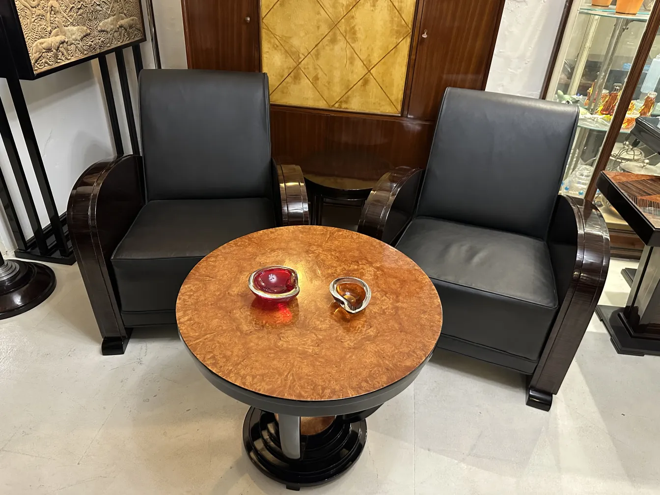 decorative antique murano glass on a table