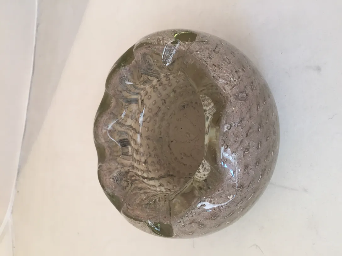 antique murano glass with wavy shapes and bubbles