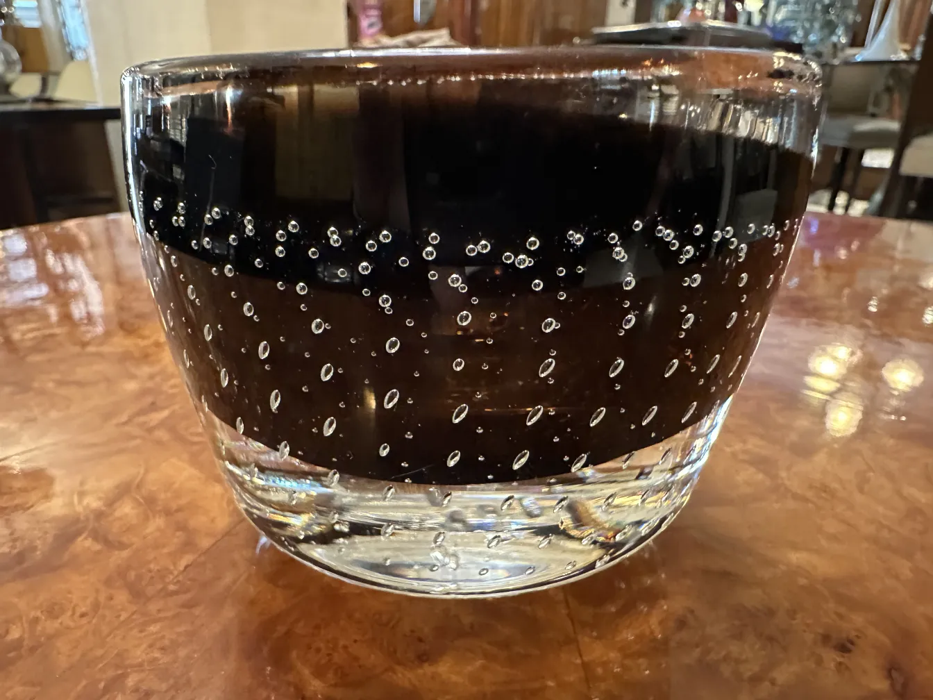 Antique murano glass featuring decorative bubbles