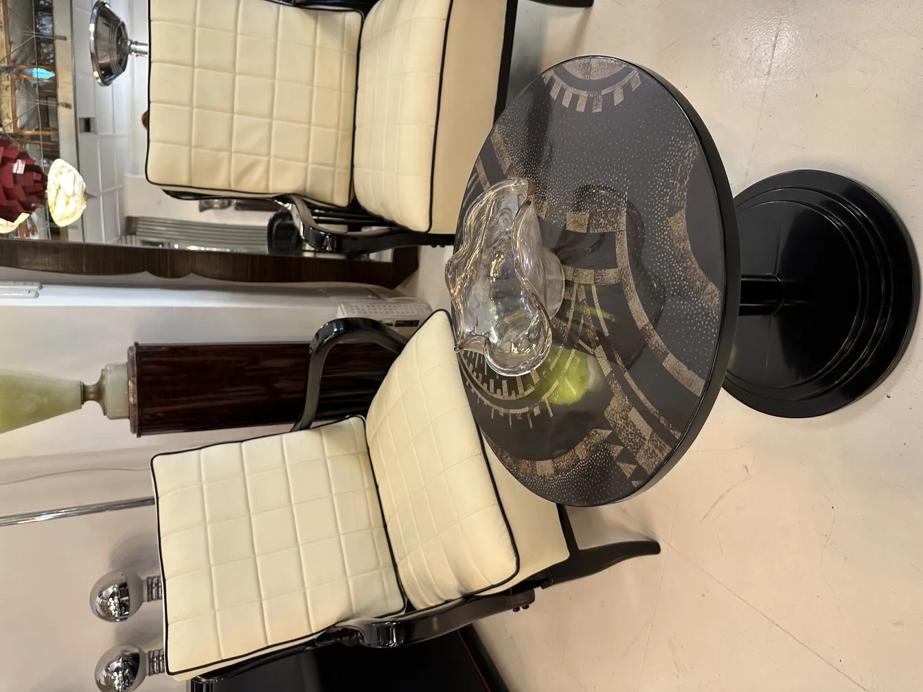 antique murano glass on decorative table