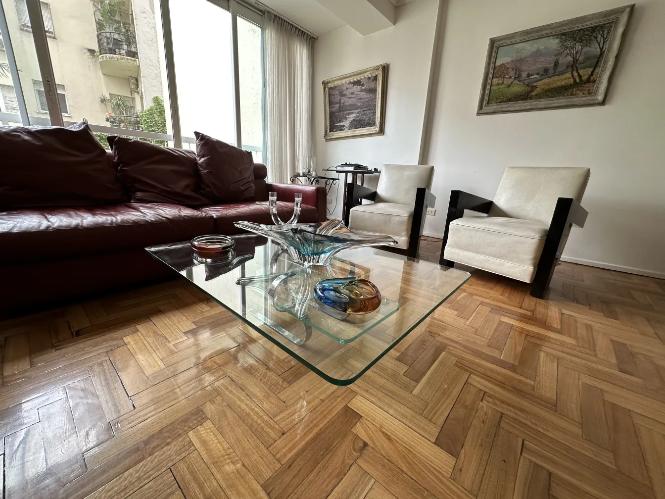 decorative murano glass on glass table