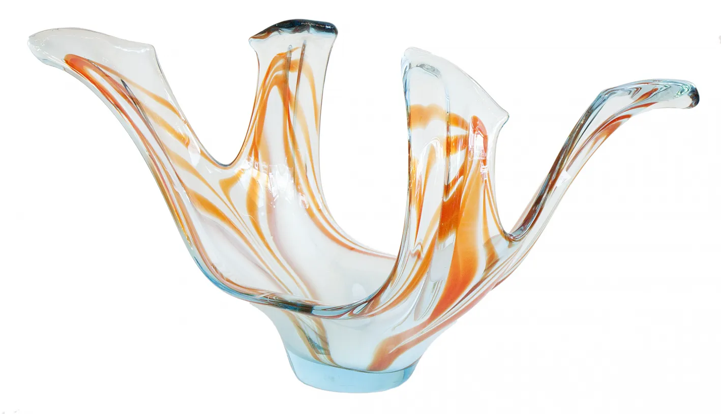 antique murano glass vase with elegant shapes and warm colors