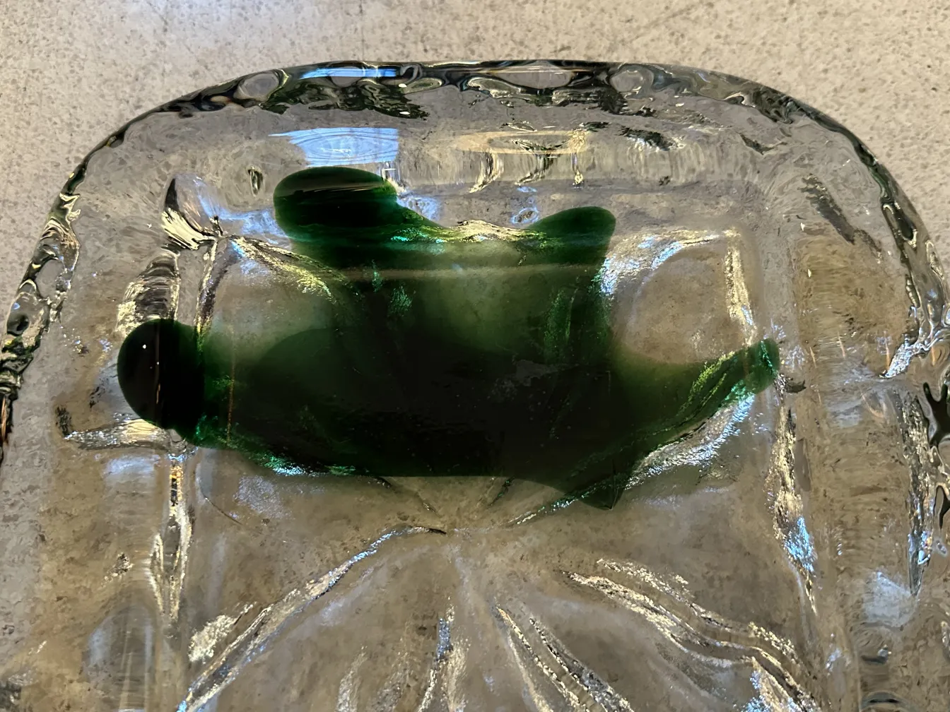 antique murano glass decoration with green accents