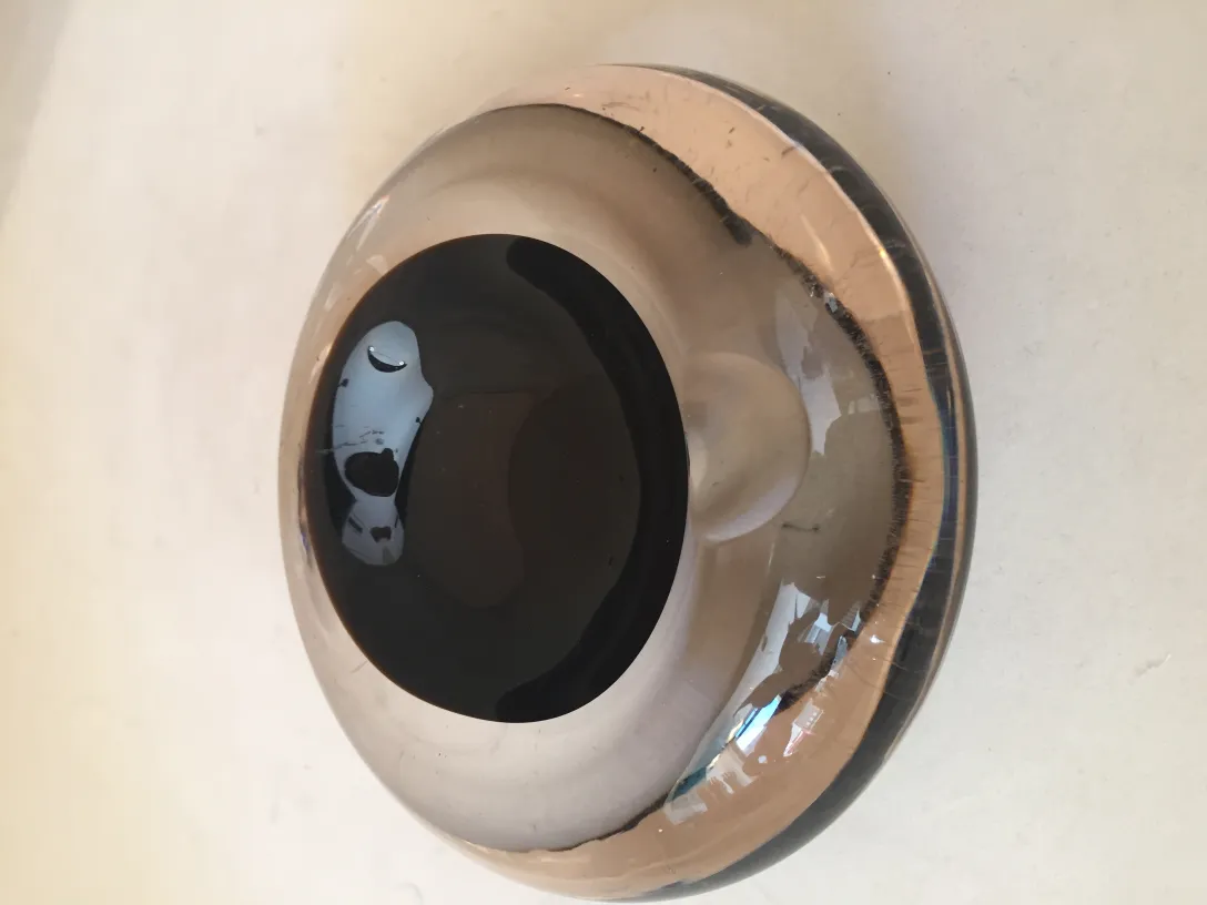 antique round murano glass with black decoration