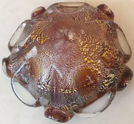 Antique Murano glass with golden texture and details