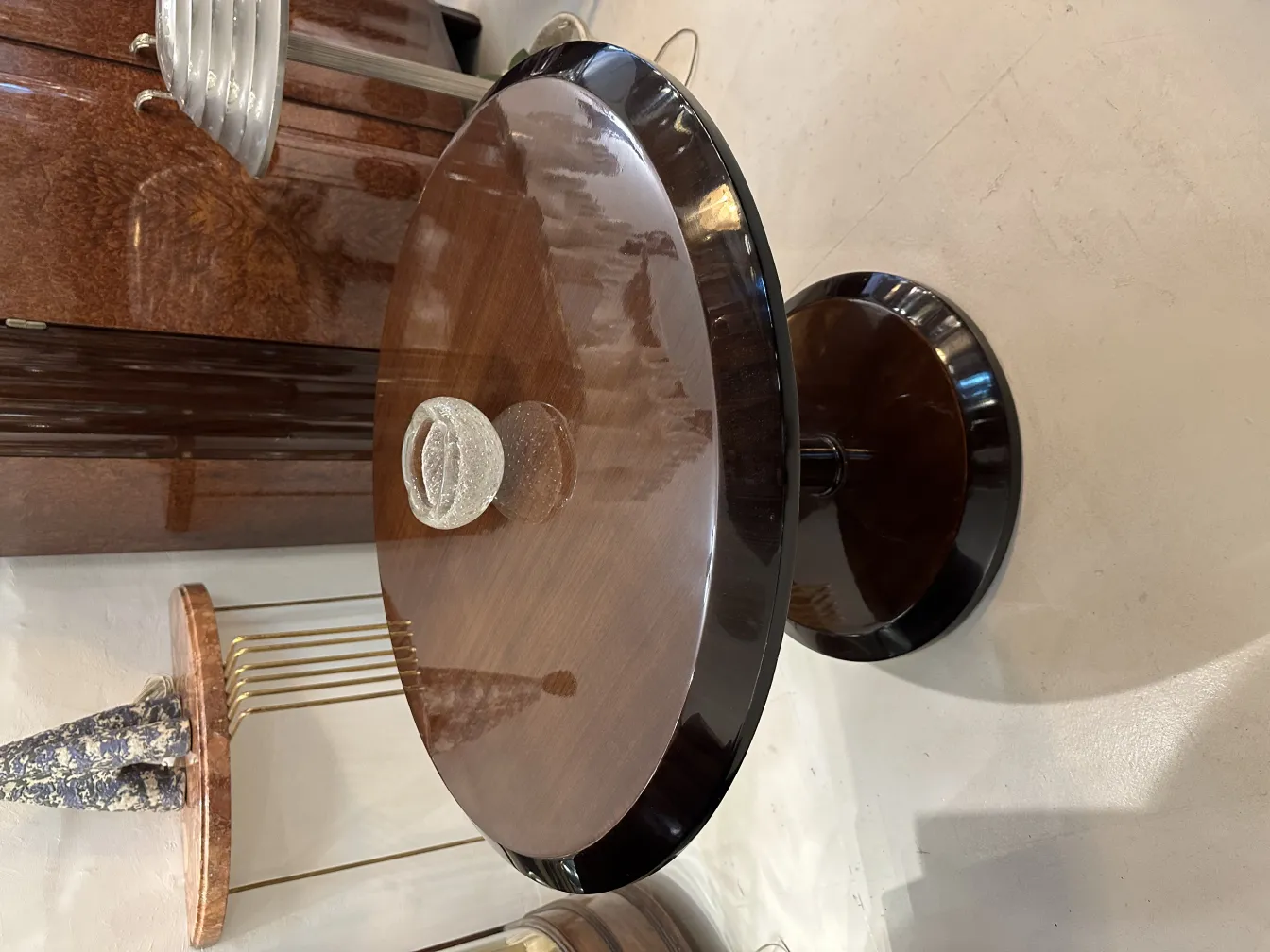 murano glass on decorative table with elegant background