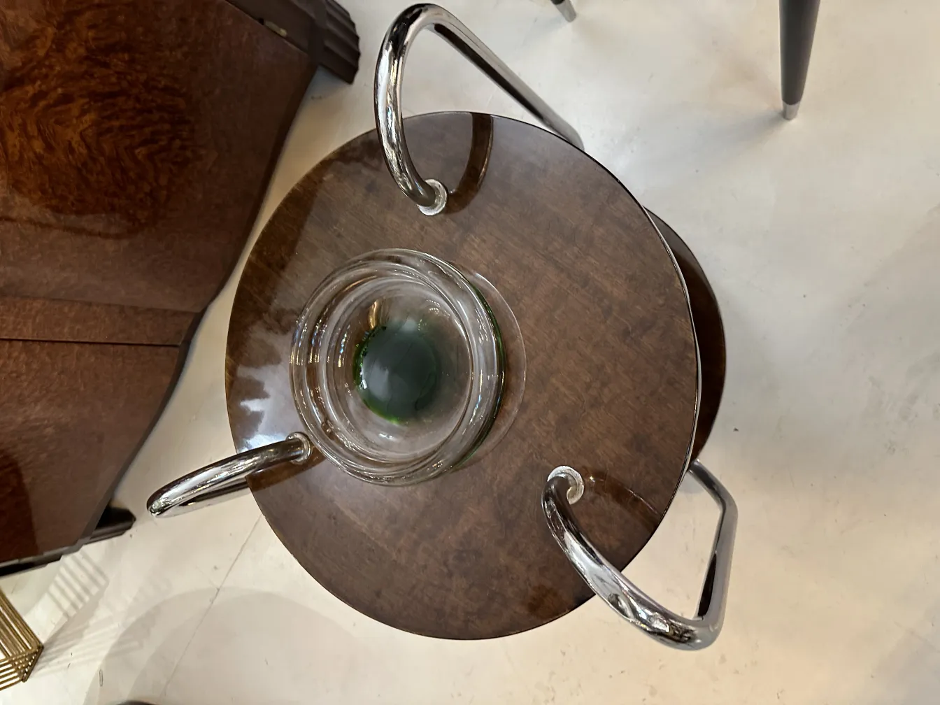 antique murano glass decoration with green accent