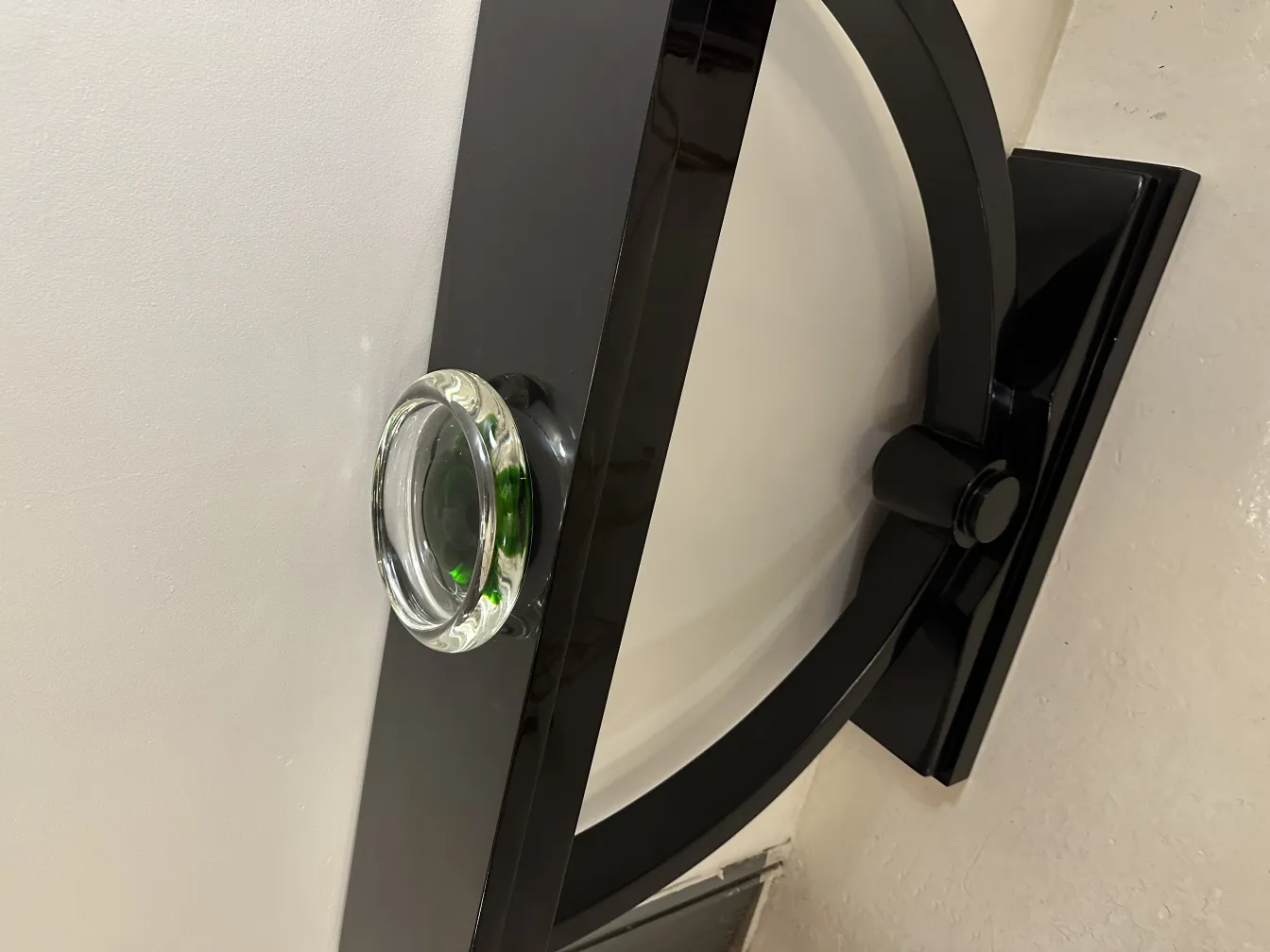 beautiful round murano glass with green details