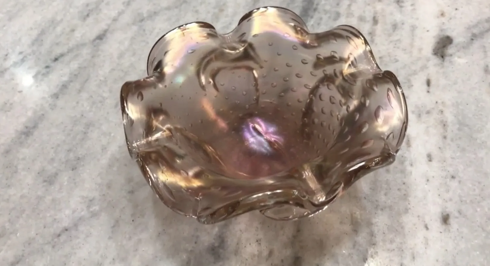 amber decorative antique murano glass bowl