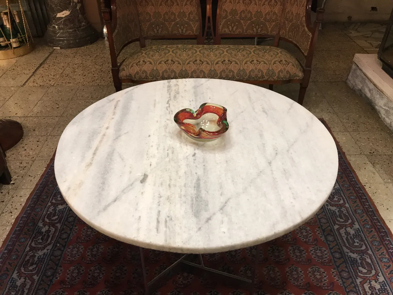 decorative antique murano glass on round table